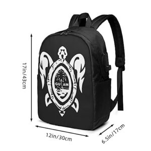 ZEYUANKA Guam Seal In A Tribal Turtle Backpack,Unisex Lightweight Travel Laptop Backpack 17 in Bookbag Daypack