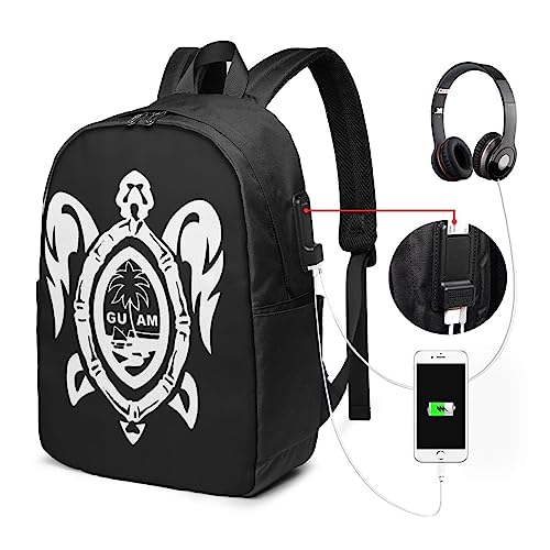 ZEYUANKA Guam Seal In A Tribal Turtle Backpack,Unisex Lightweight Travel Laptop Backpack 17 in Bookbag Daypack