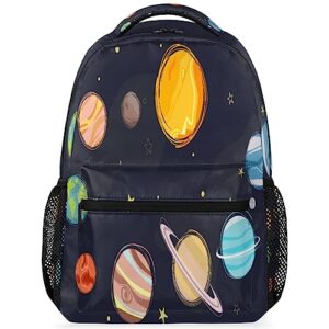 solar system star kids backpack for boys girls, 16 inch school backpack outer space planets bookbags elementary school bag travel laptop backpacks casual daypack