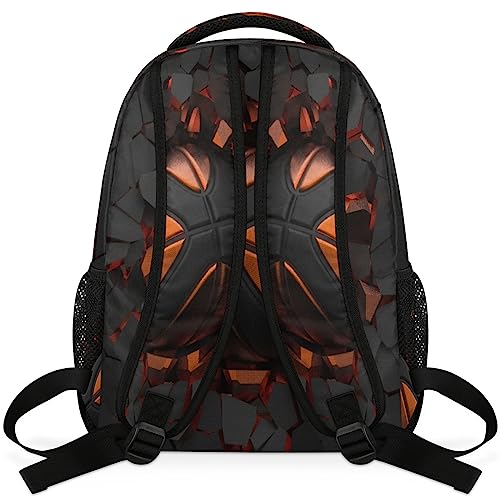 Sport Ball Kids Backpack for Boys Girls, 16 Inch School Backpack Art Basketball Bookbags Elementary School Bag Travel Laptop Backpacks Casual Daypack