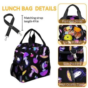 Mushroom Backpack with Lunch Box and Pencil Case Set, 3 in 1 Matching for Girls Boys Backpacks Combo, Aesthetic Bookbag and Pencil Case Bundle