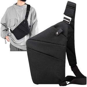 2023 new north carry slim sling bag, north carry slim sling bag for women & men anti theft (black - right shoulder,full)
