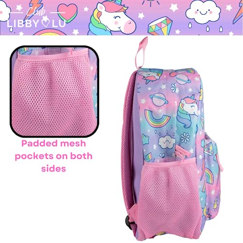 CLUB LIBBY LU Pastel Ombre Unicorn Backpack for Girls and Kids, 16 inch, Pink