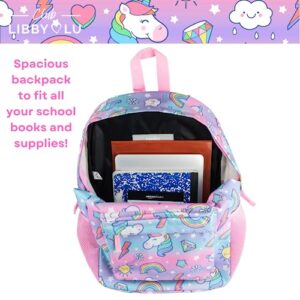 CLUB LIBBY LU Pastel Ombre Unicorn Backpack for Girls and Kids, 16 inch, Pink