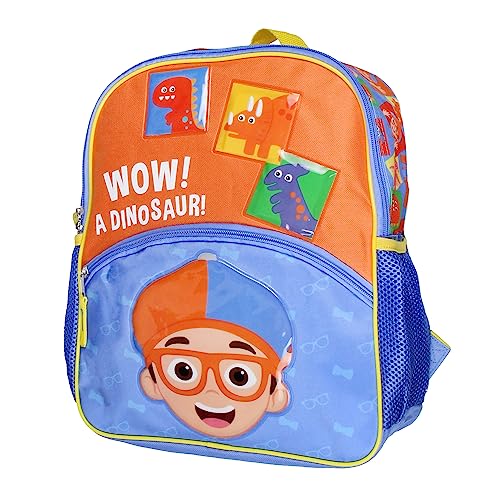 AI ACCESSORY INNOVATIONS Blippi Backpack Wow! A Dinosaur 14" Kids School Travel Backpack Bag For Toys w/Raised Character Designs