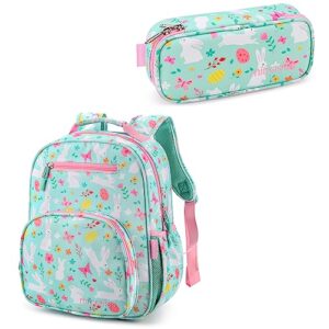 mibasies girls backpack for elementary school with pencil case