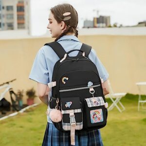 SHADOW VISION Kids Backpacks for Girls Backpack for School Bag Cute Bookbag School Backpack for Teen Girls (Black)