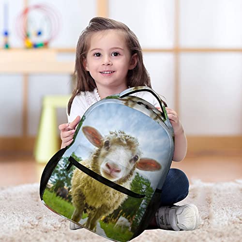 Niapessel Kids Backpack for School, Cute Sheep Pattern Students Bookbags School Bags Girls Boys