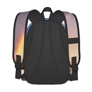 EVANEM Rainbows Lighthouse Printed Unisex Backpack Ergonomic Laptop Backpack Computer Bag Lightweight Casual Daypack Sport Laptop Backpack