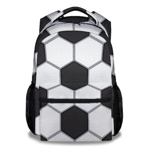 nicefornice soccer backpacks kids, 16 inch cute backpack for school, black lightweight bookbag for boys