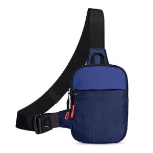 mjnuone mini sling chest bag waterproof small crossbody bag multi-purpose lightweight sling bag for men and women (blue)