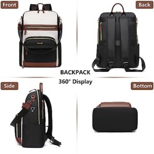 Laptop Backpack Women Travel Bag - 15.6 Inch Convertible Computer Backpack Purse for Women Fashion Nurse Work School Bags Waterproof Daypack Anti Theft Teacher Bookbag for Ladies College Business