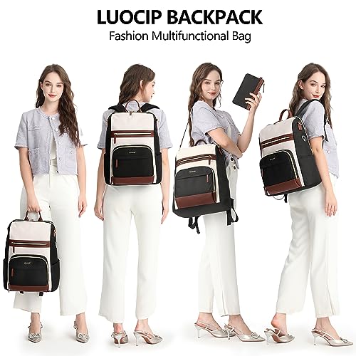Laptop Backpack Women Travel Bag - 15.6 Inch Convertible Computer Backpack Purse for Women Fashion Nurse Work School Bags Waterproof Daypack Anti Theft Teacher Bookbag for Ladies College Business