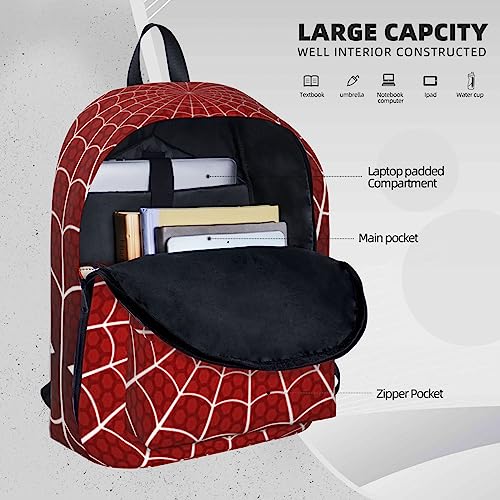 Affilleve Spider Web Cobweb Backpacks for Men Women Book Bag Travel Hiking Camping Work