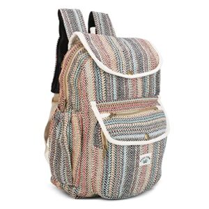 LONGING TO BUY Himalyan Hemp Laptop Bag Backpack/Traveller Bag, Hemp Laptop Bag (Green Multi-1)