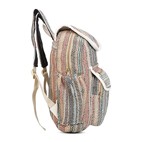 LONGING TO BUY Himalyan Hemp Laptop Bag Backpack/Traveller Bag, Hemp Laptop Bag (Green Multi-1)
