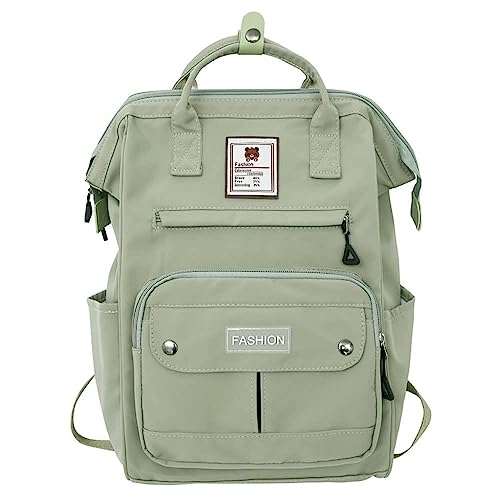 JHTPSLR Preppy Backpack Cute Vintage Backpack Solid Aesthetic Backpack Book Bags Large Waterproof Laptop Backpack Supplies (Sage Green)