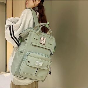 JHTPSLR Preppy Backpack Cute Vintage Backpack Solid Aesthetic Backpack Book Bags Large Waterproof Laptop Backpack Supplies (Sage Green)