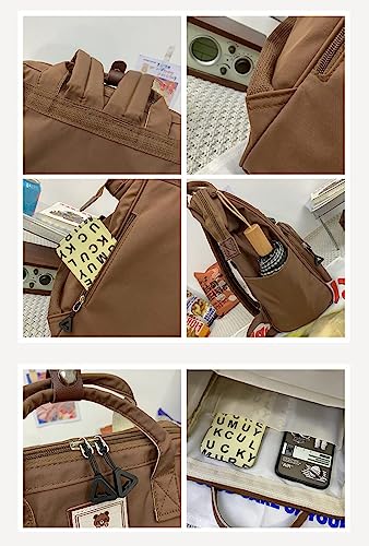 JHTPSLR Preppy Backpack Cute Vintage Backpack Solid Aesthetic Backpack Book Bags Large Waterproof Laptop Backpack Supplies (Sage Green)