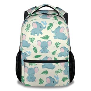 knowphst elephant backpacks for girls, boys - 16 inch cute backpack for school - green, large capacity, durable, lightweight bookbag for kids travel