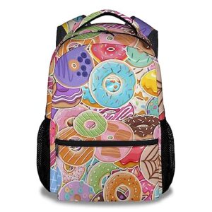 knowphst donut backpacks for girls, boys - 16 inch cute backpack for school - colorful, large capacity, durable, lightweight bookbag for kids travel