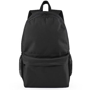 keepcross backpack for school lightweight bookbag black backpacks for men and women,college,travel,work (black)
