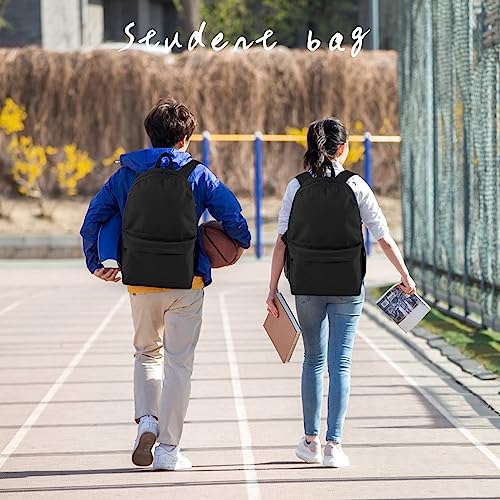 Keepcross Backpack for School Lightweight Bookbag Black Backpacks for Men and Women,College,Travel,Work (Black)