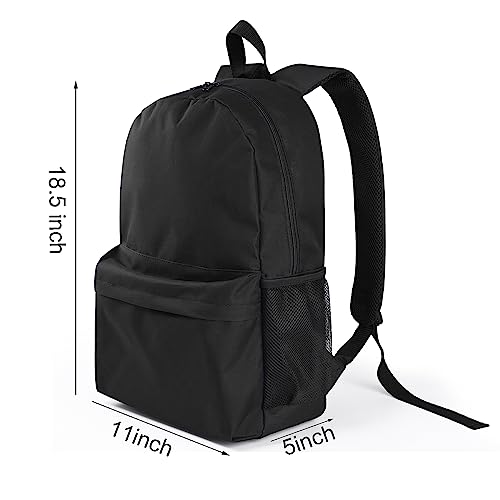 Keepcross Backpack for School Lightweight Bookbag Black Backpacks for Men and Women,College,Travel,Work (Black)