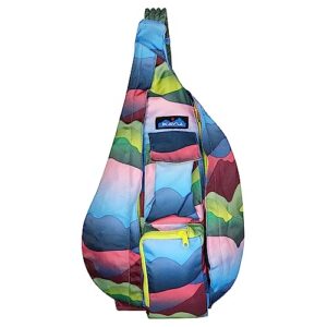 kavu original rope sling bag with adjustable rope shoulder strap - mountain fade