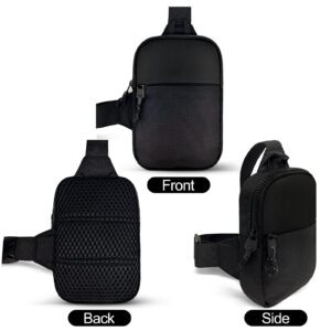 LKEX Mini Sling Bag Men Small Crossbody Bag Women Fanny Packs Casual Personal Pocket Bag Backpack Phone Chest Bag (Black-Mini（L*w*h=13 * 3 * 19cm）)