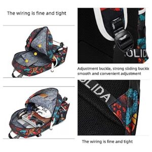 Basketball Superstar Letter Bro Laptop Backpack Youth Travel Bag Students Waterproof Schoolbag (G)