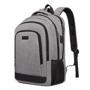 cluci laptop backpack for men women school backpack college bookbag for men water resistant travel work backpacks fits 15.6" laptop business computer bag with usb charging port grey