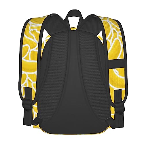 FeHuew 17 inch Backpack Banana Yellow Pattern Seamless Laptop Backpack School Bookbag Shoulder Bag Casual Daypack