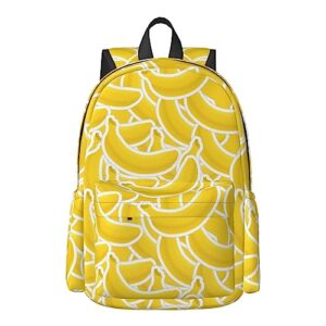 fehuew 17 inch backpack banana yellow pattern seamless laptop backpack school bookbag shoulder bag casual daypack