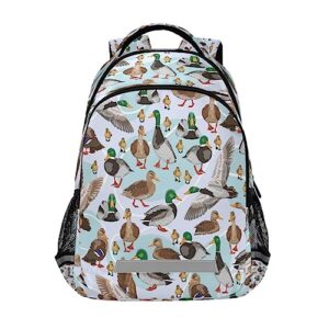 alaza mallard ducks pattern backpack for students boys girls school bag travel daypack