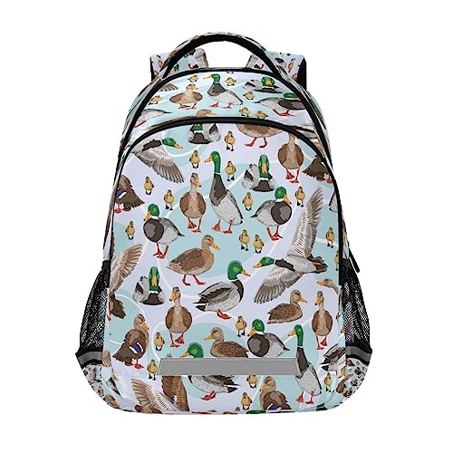 ALAZA Mallard Ducks Pattern Backpack for Students Boys Girls School Bag Travel Daypack