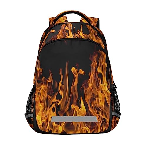 ALAZA Fire Flame Printed Backpack for Students Boys Girls School Bag Travel Daypack