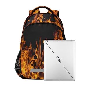 ALAZA Fire Flame Printed Backpack for Students Boys Girls School Bag Travel Daypack