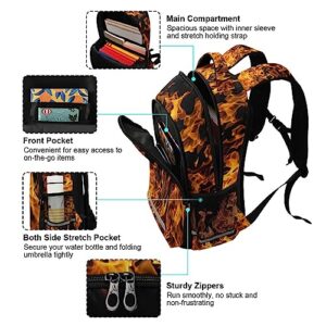 ALAZA Fire Flame Printed Backpack for Students Boys Girls School Bag Travel Daypack