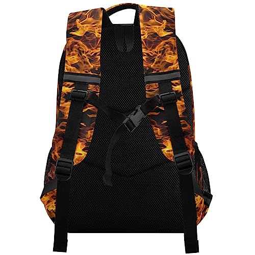 ALAZA Fire Flame Printed Backpack for Students Boys Girls School Bag Travel Daypack