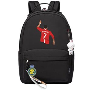 LanboQ Soccer Stars Knapsack Lightweight Novelty Student Bookbag Wear Resistant Casual Daypacks for Teens