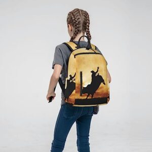 GAGALU Laptop Backpack Cool Bull Riding Printed Lightweight Outdoors Backpack