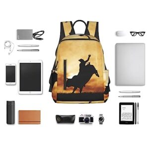 GAGALU Laptop Backpack Cool Bull Riding Printed Lightweight Outdoors Backpack