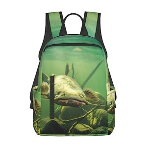 GAGALU Laptop Backpack Underwater Catfish Printed Lightweight Outdoors Backpack