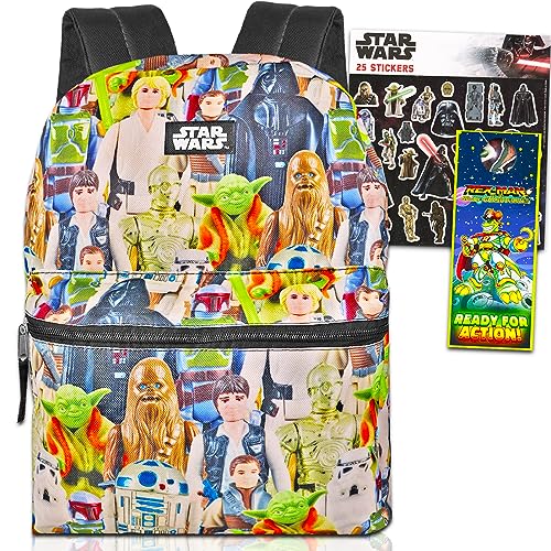 Star Wars Backpack for Boys, Kids - Bundle with 16" Star Wars School Backpack, Star Wars Stickers, and More | Star Wars School Supplies