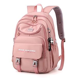 roer univeristy bookbag copmuter daypack backpack outdoor bag waterproof travel notebook college backpack for woman (pink)