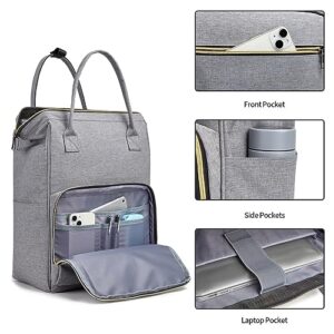 seyfocnia Laptop Backpack for Men Women, Carry on Travel Backpack with USB Port, 17 Inch Large Laptop Computer Casual Daypack for Work Business Traveling Bag (Grey)