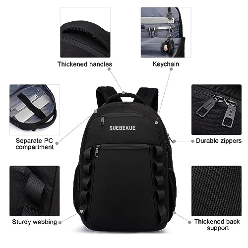 SUEBEKUE School Backpack for Teen Boy,Men Laptop Bookbag with USB ...