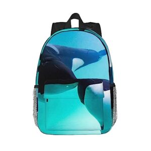 killer whale printed laptop backpack for women travel daypack ergonomic backpacks for work outdoor sports