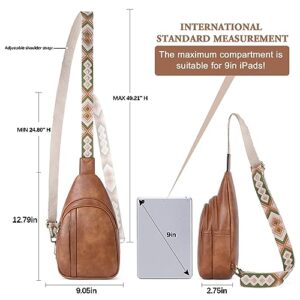 CLUCI Cross Body Bag Women, Sling Bag for Women, Crossbody Bags for Women Trendy, Sling Backpack Women, Chest Bag Daypack for Travel Hiking Brown